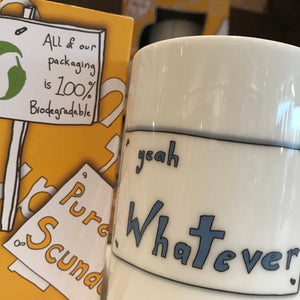 YEAH WHATEVER - Belfast - Slang - humorous - bone - china - mug