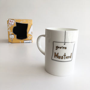 YOU'RE MUSTARD   - Belfast - Slang - humorous - bone - china - mug