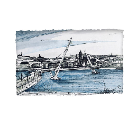 THE PEACE BRIDGE, DERRY - River Foyle Walled City County Derry by Stephen Farnan