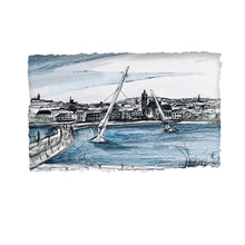 Load image into Gallery viewer, THE PEACE BRIDGE, DERRY - River Foyle Walled City County Derry by Stephen Farnan
