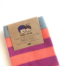 Load image into Gallery viewer, PINK ORANGE STRIPED SOCKS - Bamboo Socks Made in Ireland
