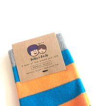 Load image into Gallery viewer, ORANG BLUE STRIPED SOCKS - Bamboo Socks Made in Ireland
