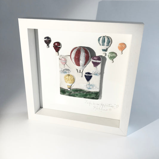 HOT AIR BALLOON - Raku Ceramic Art by Rebeka Kahn