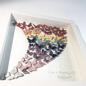 BUTTERFLY BUTTERFLIES - Large - Raku Ceramic Art by Rebeka Kahn