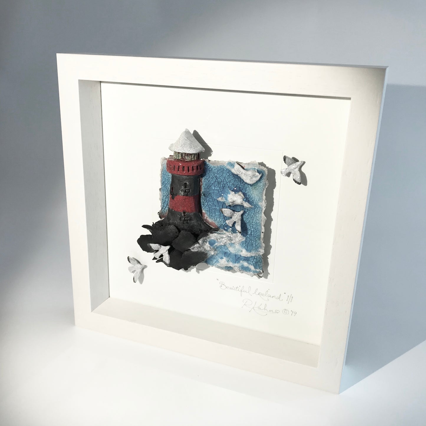 BEAUTIFUL IRELAND - Lighthouse - Raku Ceramic Art by Rebeka Kahn