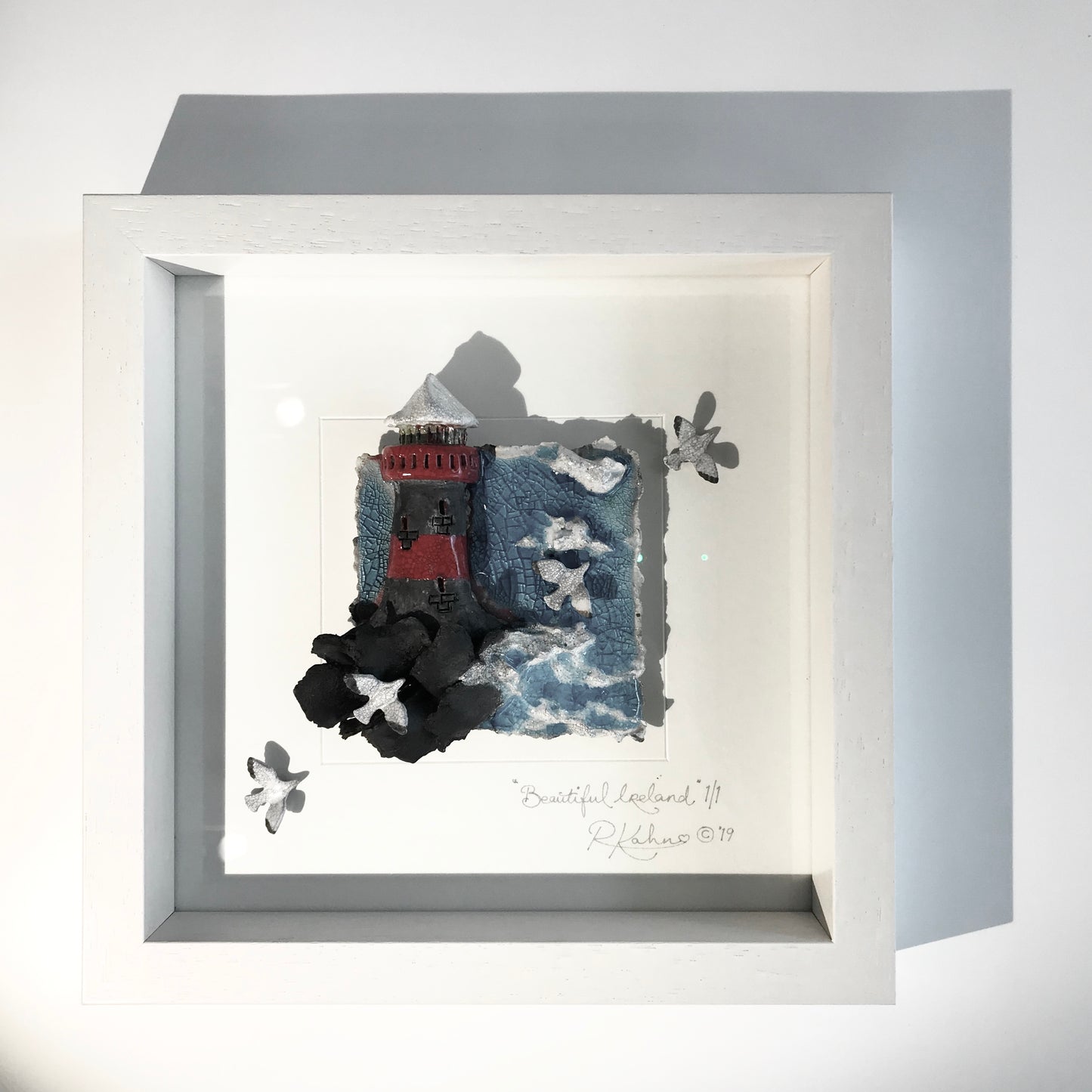 BEAUTIFUL IRELAND - Lighthouse - Raku Ceramic Art by Rebeka Kahn