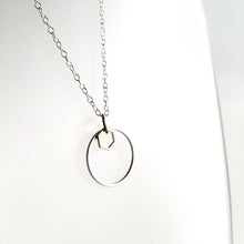 Load image into Gallery viewer, Geometric Silver + Brass Necklace Made in Belfast
