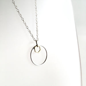 Geometric Silver + Brass Necklace Made in Belfast