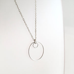 Geometric Silver + Brass Necklace Made in Belfast