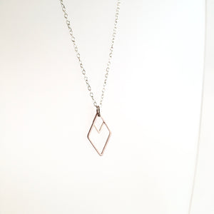 Necklace Geometric Silver + Brass Made in Ireland