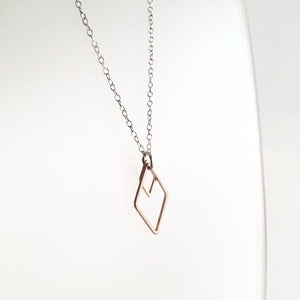 Necklace Geometric Silver + Brass Made in Ireland