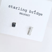 Load image into Gallery viewer, Random Cut Silver Textured Studs
