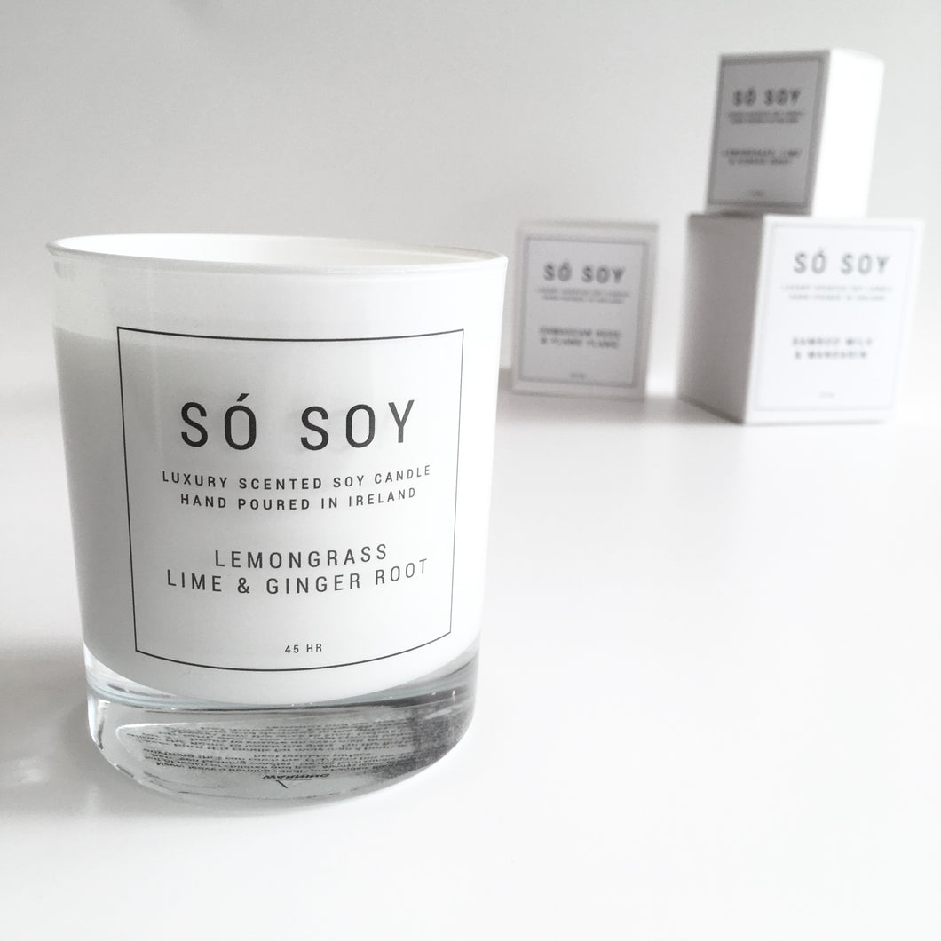 LEMONGRASS LIME AND GINGER ROOT Candle - SÓ SOY - Made in Ireland