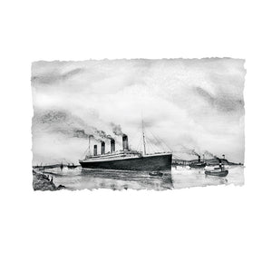 TITANIC LEAVING BELFAST - 1912 Shipyard Unsinkable Ship County Antrim by Stephen Farnan