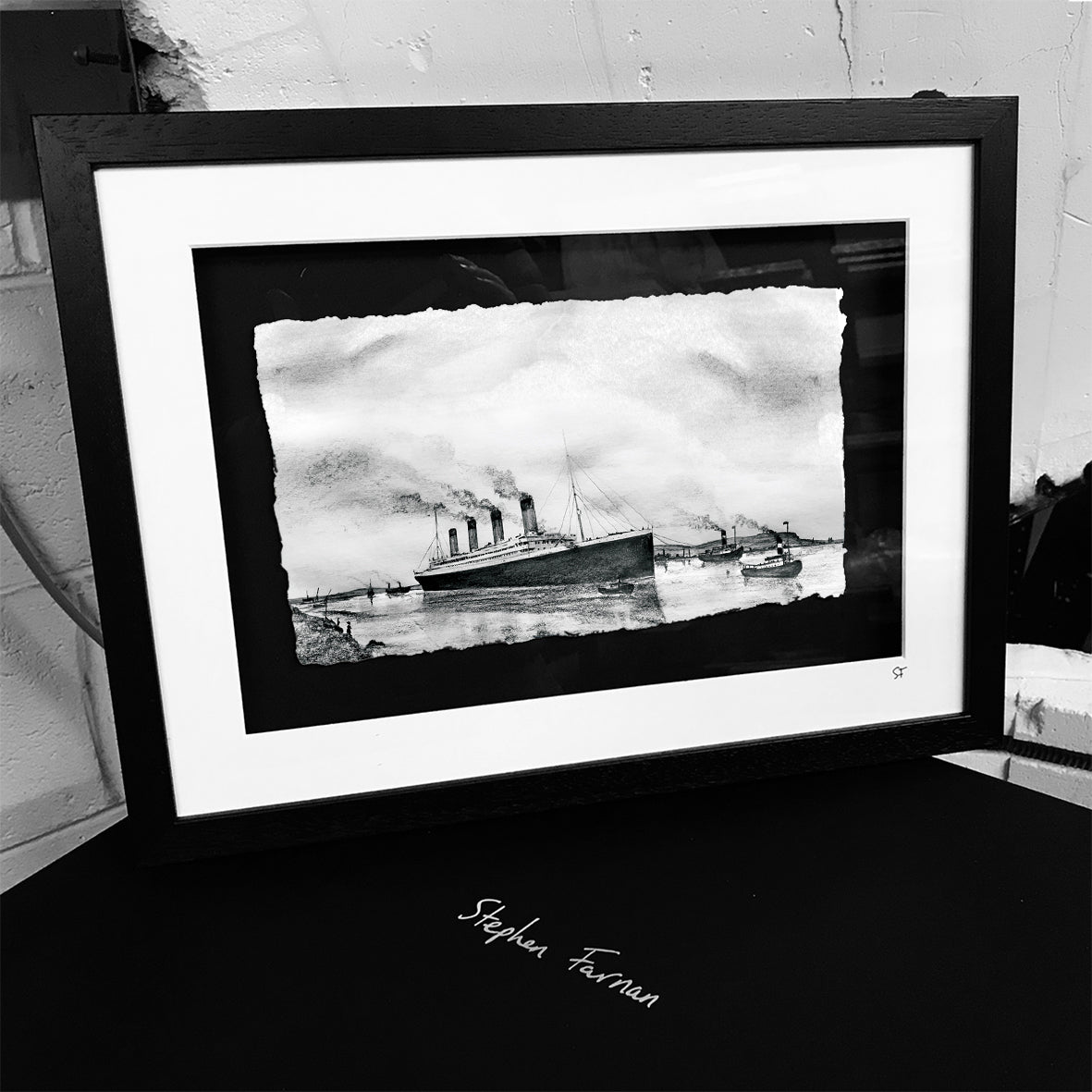 TITANIC LEAVING BELFAST - 1912 Shipyard Unsinkable Ship County Antrim by Stephen Farnan