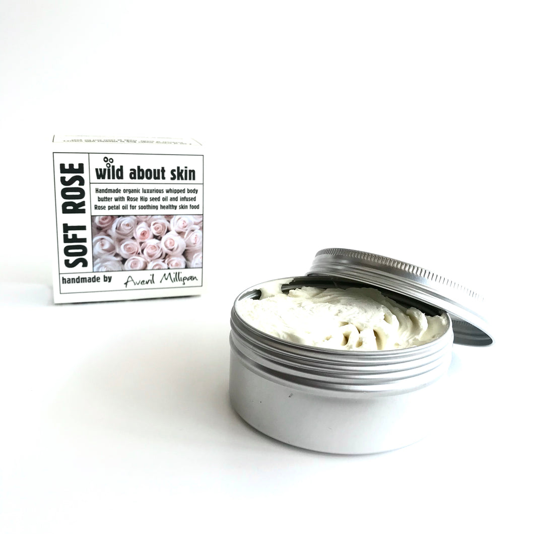 SOFT ROSE Whipped Body Butter - with Rose Hip and Petals