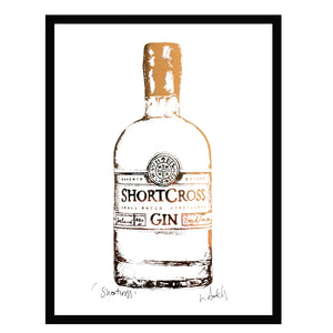 SHORTCROSS Irish Gin Bottle - Stunning Metallic Art
