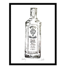Load image into Gallery viewer, BOMBAY SAPPHIRE Gin Bottle - Stunning Metallic Art
