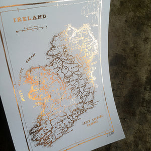 IRELAND MAP - Stunning Metallic Art