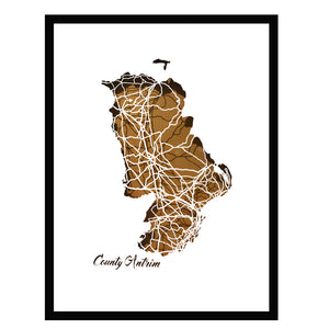 County ANTRIM - Papercut map - Designed Imagined Made in Ireland
