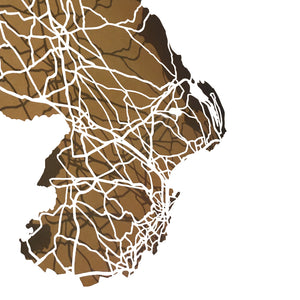 County ANTRIM - Papercut map - Designed Imagined Made in Ireland