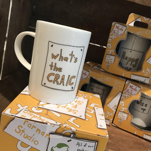 WHAT'S THE CRAIC - Belfast - Slang - humorous - bone - china - mug