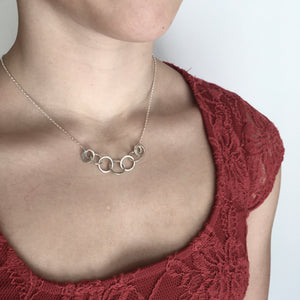 CARRAN - Beaten Oval Rings Necklace - Made in Ireland
