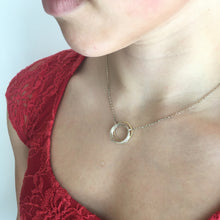Load image into Gallery viewer, DOORUS - Silver + Gold Plate Hammered Ring Necklace - Made in Ireland
