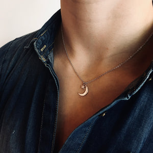 MOON - Cubic Zirconia + Silver - Necklace