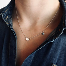 Load image into Gallery viewer, DOUBLE STAR Silver Necklace - Designed, Imagined, Made in Ireland
