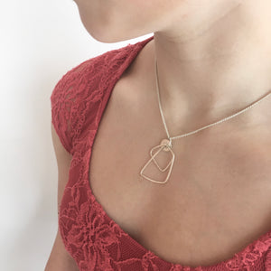 Frames with Pierced Disc Pendant Sterling Silver - Line Collection, Made in Ireland